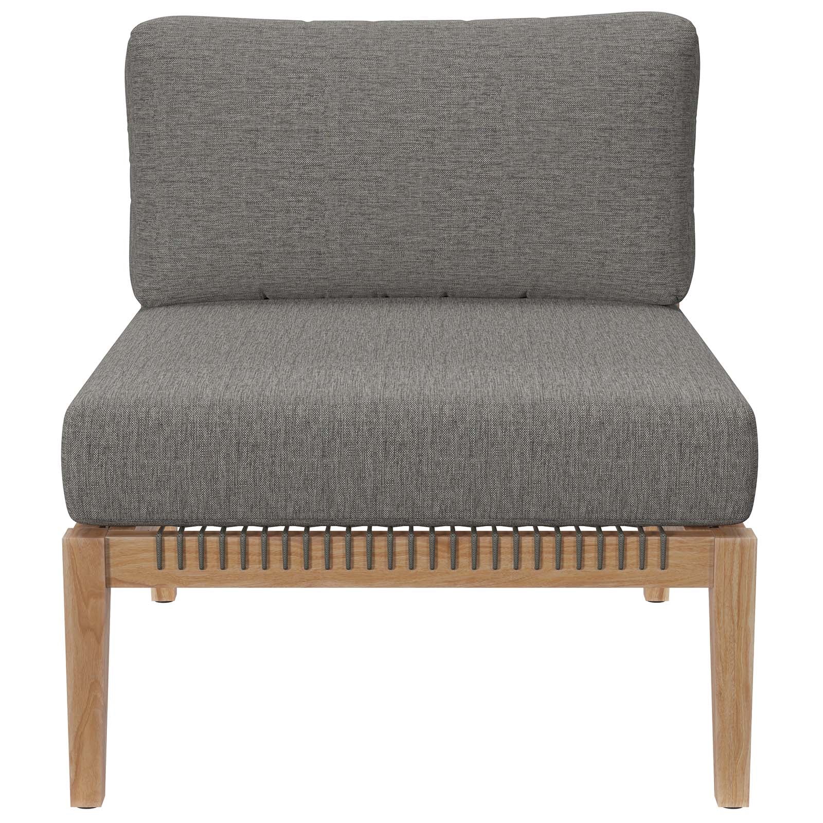 Clearwater Premium Teak Outdoor Patio Sofa with Stylish Rope Webbing and Comfort Cushions