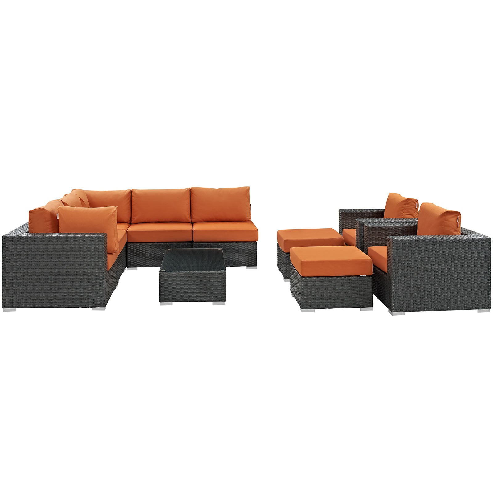 Sojourn 10-Piece Outdoor Patio Furniture Set with Sunbrella® Cushions for Total Relaxation