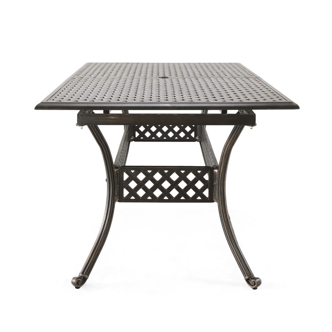 Christopher Knight Home® Abigail Outdoor Dining Table - Expandable Rectangular with Stunning Shiny Copper Finish in Cast Aluminum
