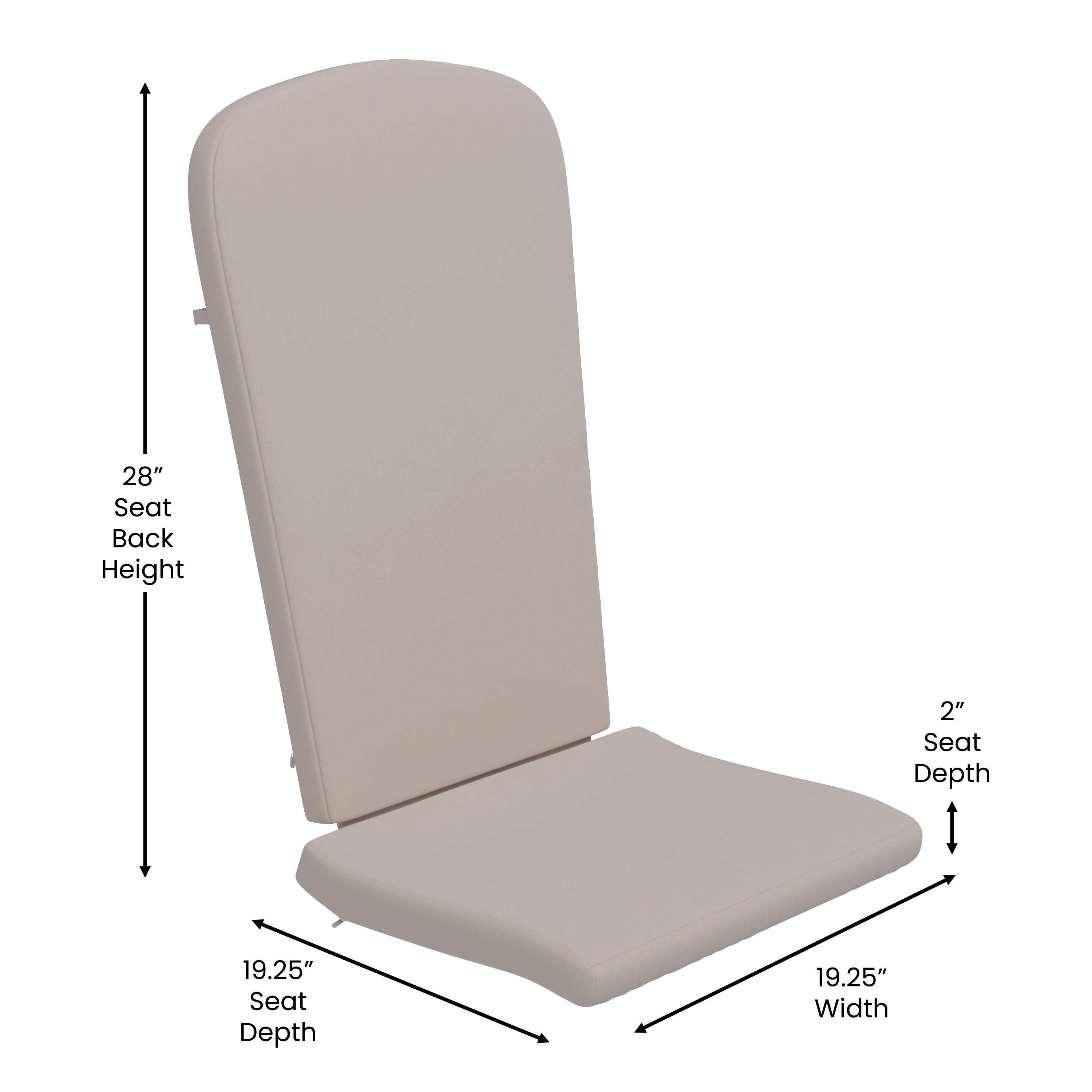 Commercial - Grade Outdoor Set of Two All - Weather Poly Resin Wood Adirondack Chairs Equipped with Cream - Colored Cushions Ideal for Decks, Porches, and Patios