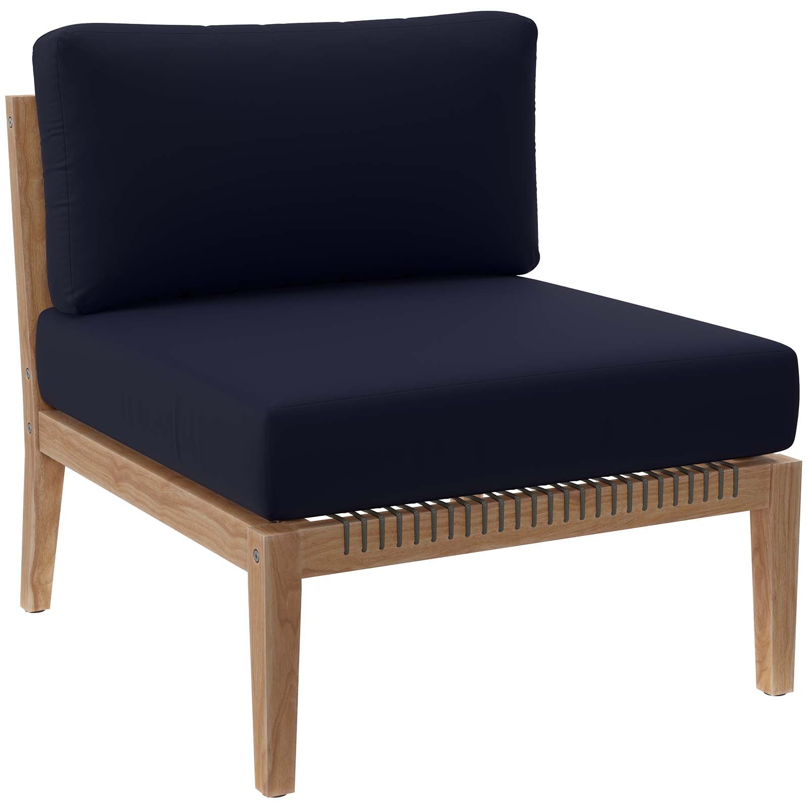 Clearwater Premium Teak Outdoor Patio Sofa with Stylish Rope Webbing and Comfort Cushions