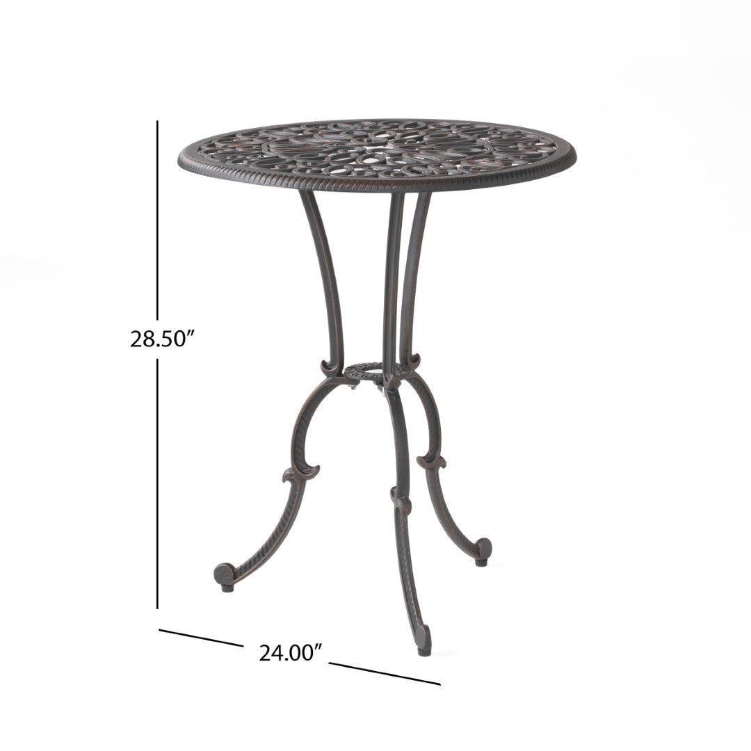 Christopher Knight Home® Charleston Bistro Set: Durable Aluminum & Iron for Cozy Outdoor Dining