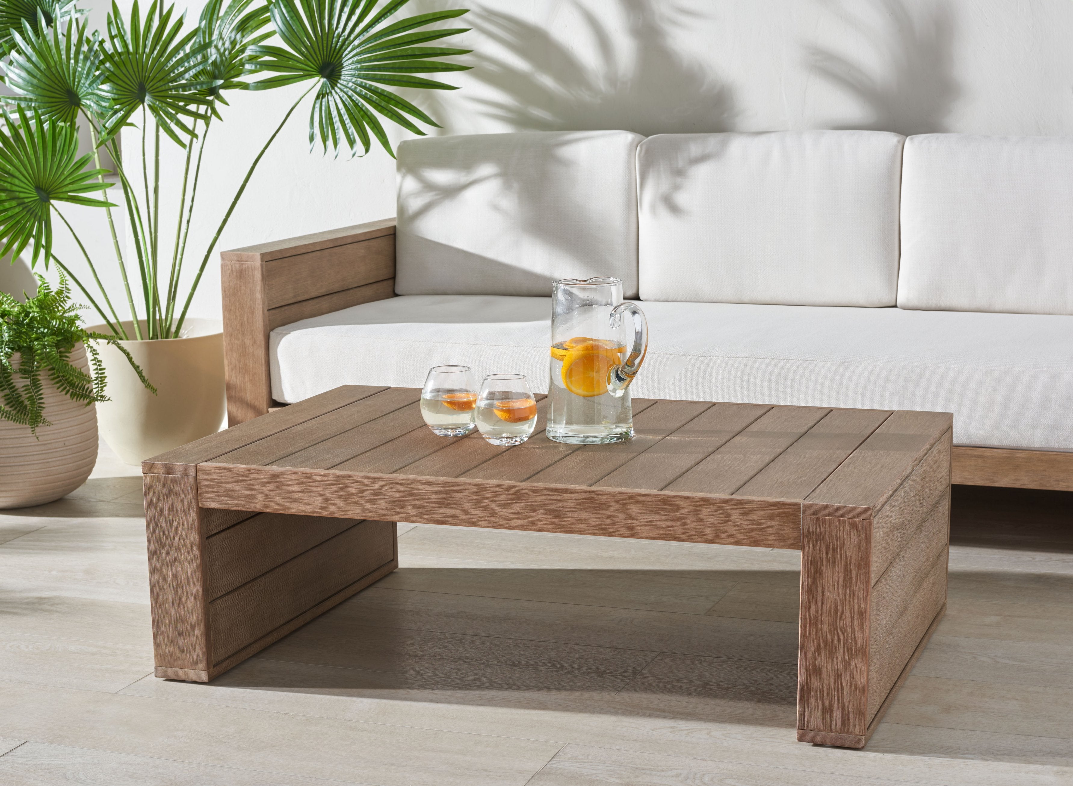 Santiago Eucalyptus Outdoor Coffee Table - Durable and Elegant for Your Patio