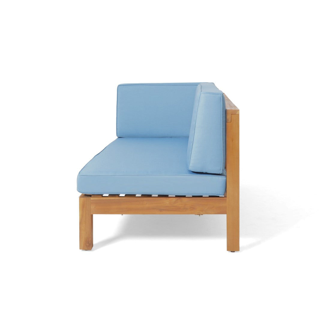 Christopher Knight Home® Blue Brava X-Back Corner Bench Set Including a Coffee Table for Outdoor Use
