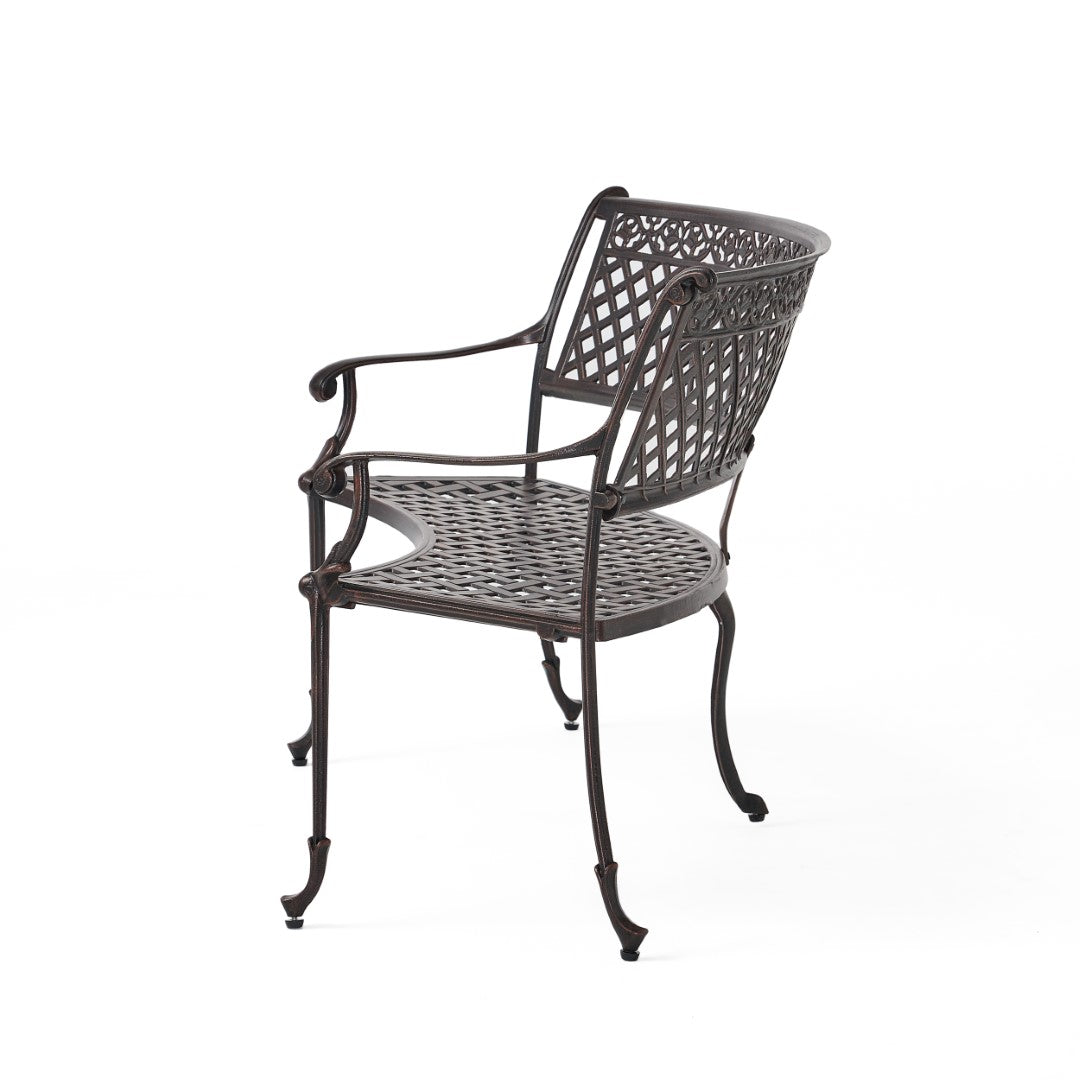 Christopher Knight Home® Tahoe Sector Outdoor Curved Loveseat Bench in Copper - Sturdy Aluminum, Diamond - Cross Design, 65x27x32.75