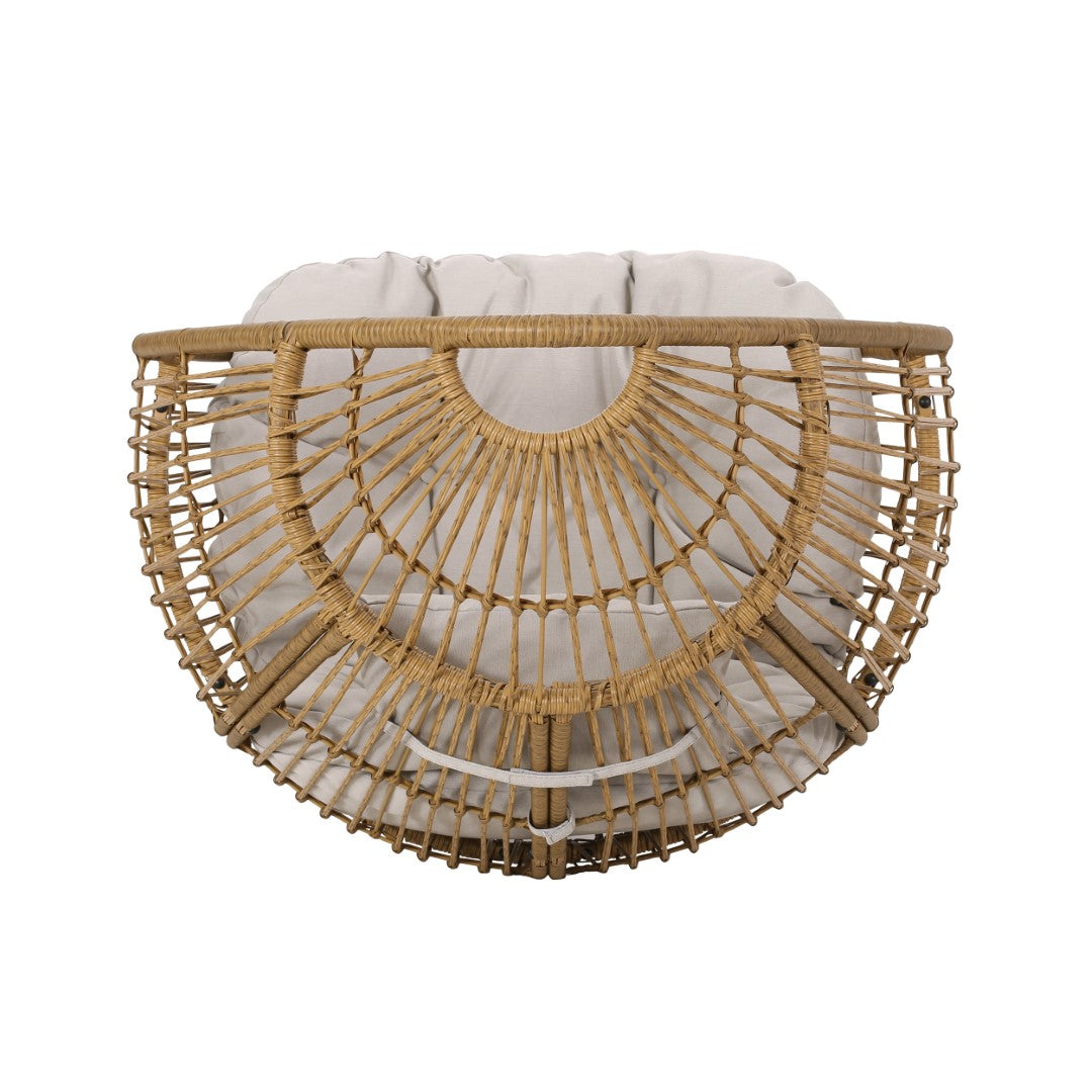 Christopher Knight Home® Outdoor Teardrop-Shaped Wicker Chair with Water-Resistant Cushion for Cozy Relaxation