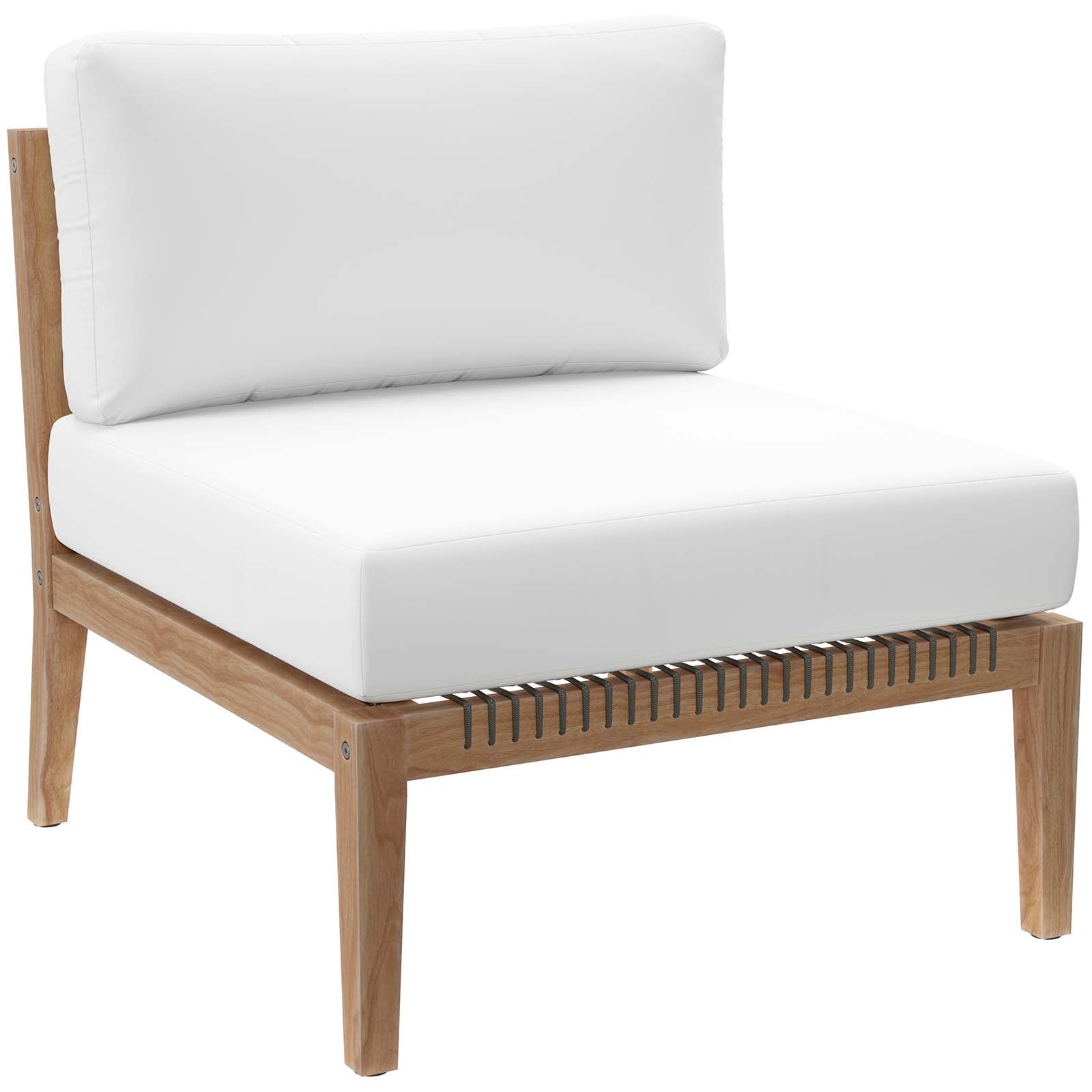 Clearwater Premium Teak Outdoor Patio Sofa with Stylish Rope Webbing and Comfort Cushions