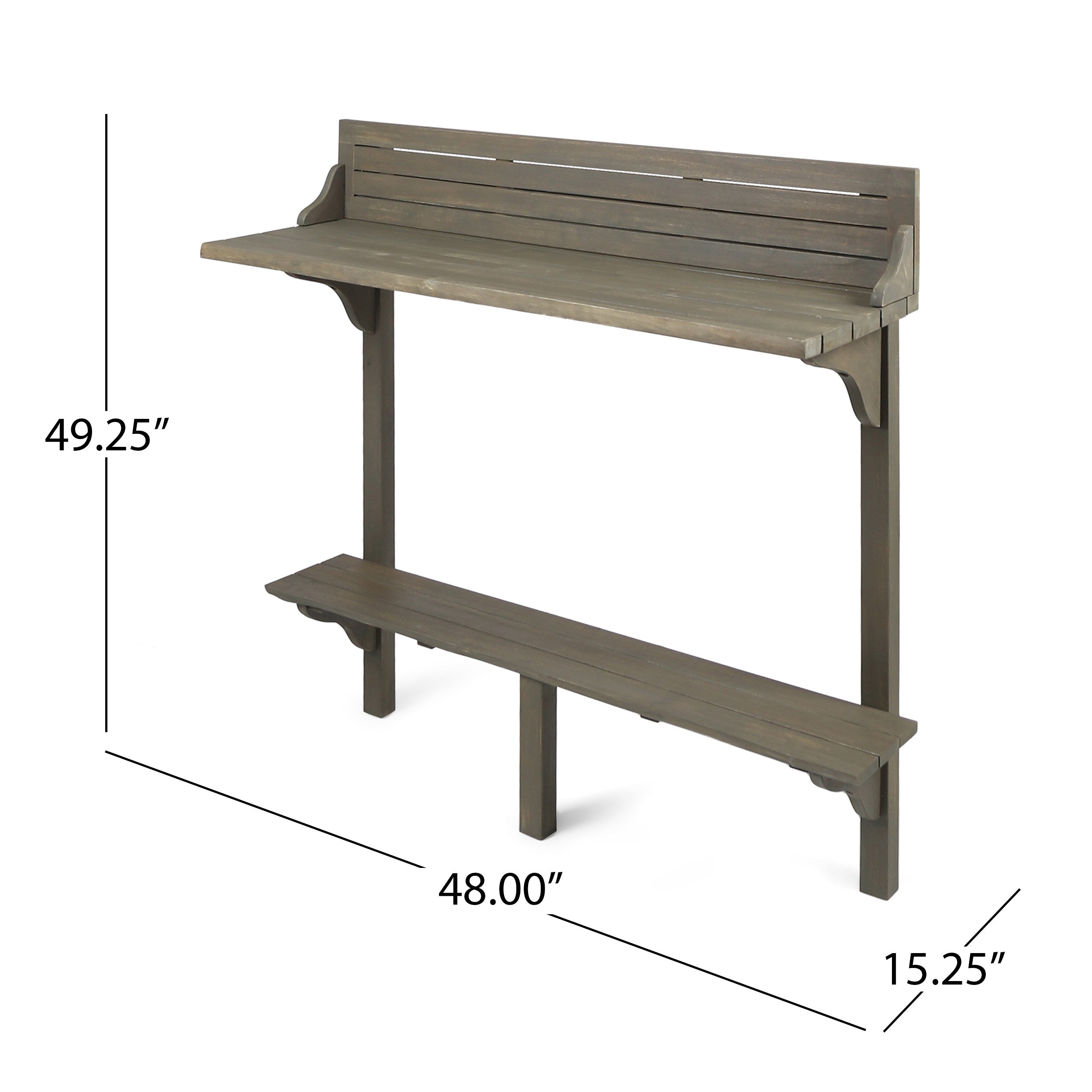 Christopher Knight Home® Caribbean-Style Grey Outdoor Acacia Wood Balcony Bar Table