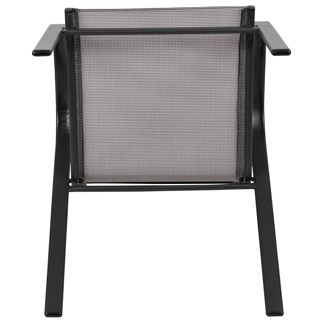 Commercial-Grade Outdoor Stackable 4-Pack Patio Chairs with Flex Comfort Material and Sturdy Metal Frame