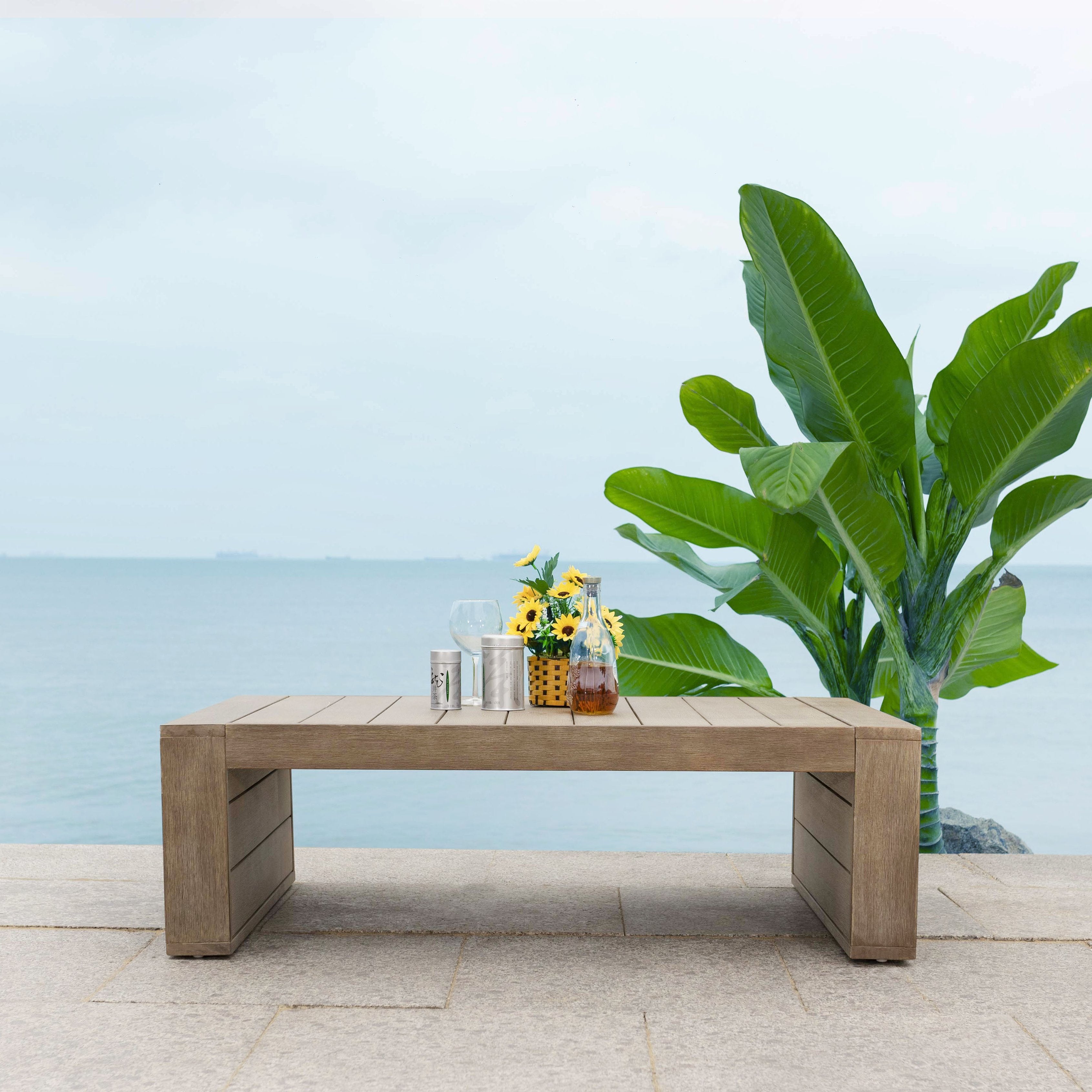 Santiago Eucalyptus Outdoor Coffee Table - Durable and Elegant for Your Patio