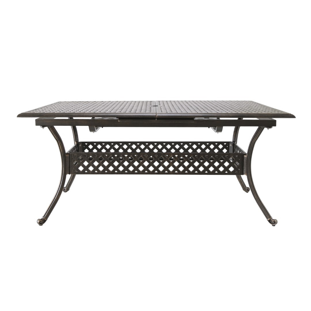 Christopher Knight Home® Abigail Outdoor Dining Table - Expandable Rectangular with Stunning Shiny Copper Finish in Cast Aluminum