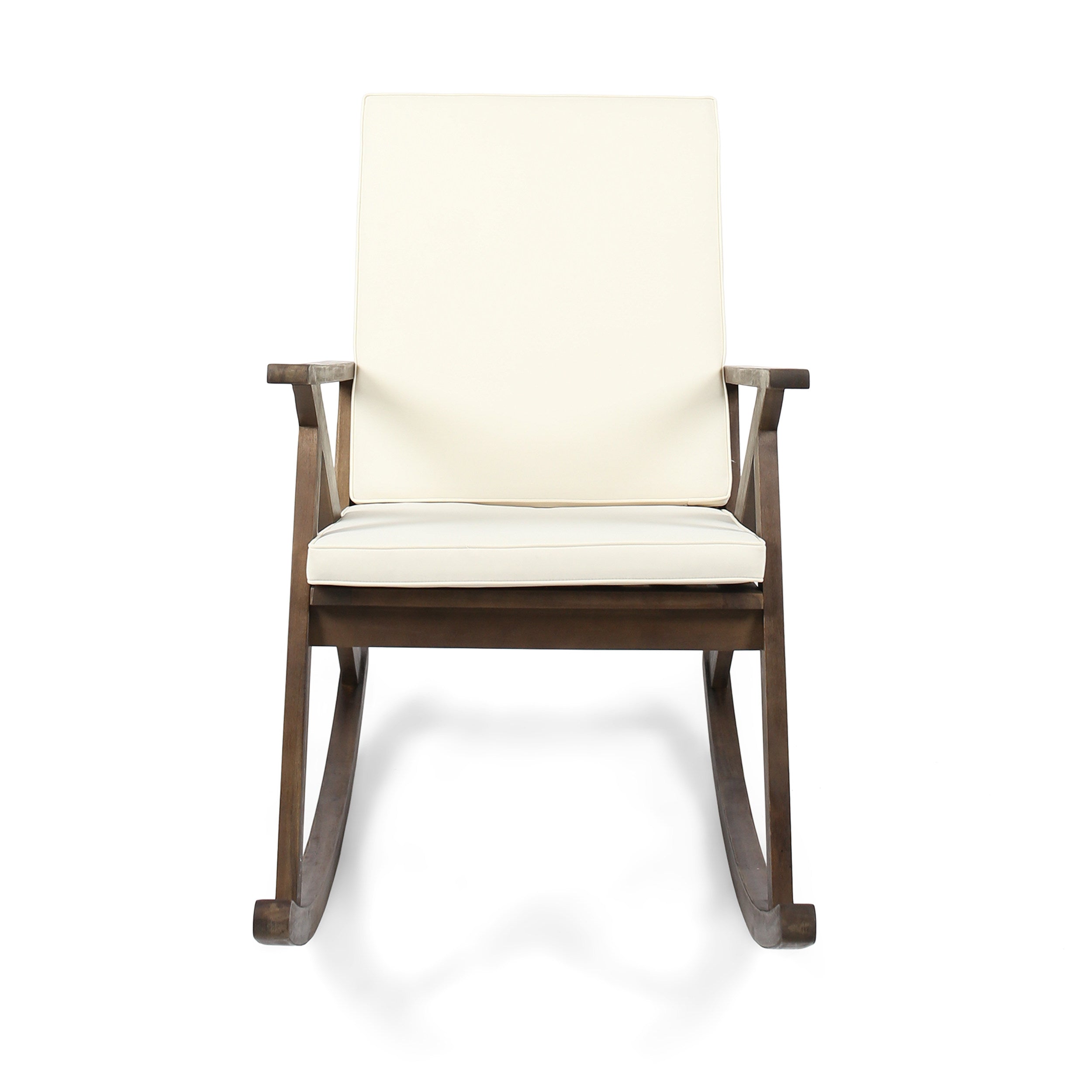 Christopher Knight Home® Gus Acacia Wood Outdoor Rocking Chair with Comfortable Cushion: A Durable, Safe, and Stylish Seating Option for Relaxation