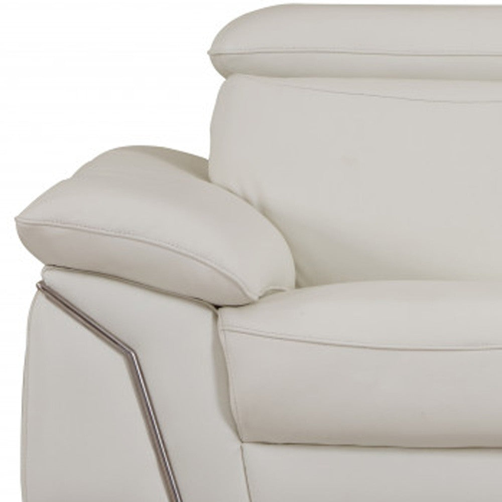 Luxurious 2-Piece Indoor Italian White Leather Seating Set for Stylish Homes
