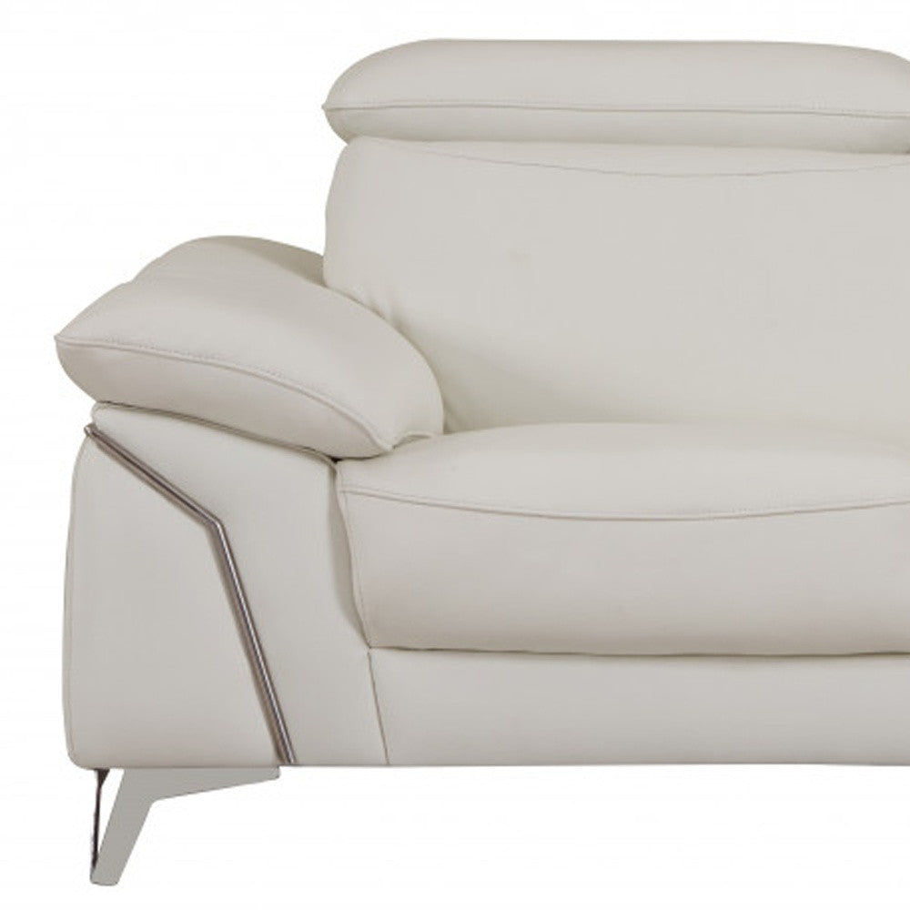 Luxurious 2-Piece Indoor Italian White Leather Seating Set for Stylish Homes