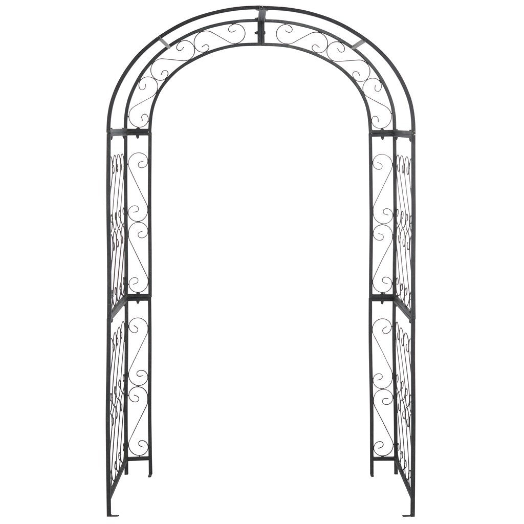 Antique White Iron Outdoor Arch for Enchanting Secret Gardens and Floral Decor