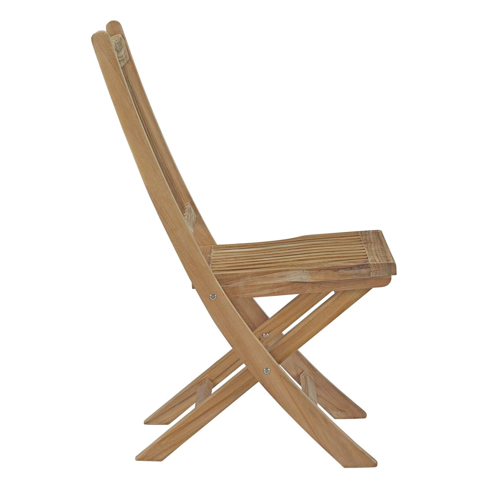Luxurious Marina Teak Wood Outdoor Patio Folding Side Chair - A Durable, Fashionable and Weather-Resistant Option for Patio Seating