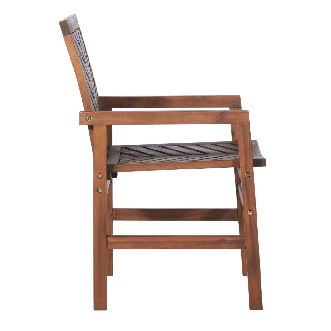 Stylish Outdoor Patio Wood Chairs - A Set of Two Acacia Hardwood Seats for Relaxing and Enjoying the Outdoors