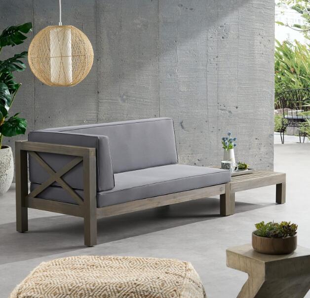 Christopher Knight Home® Acacia Wood Corner Bench Set with Coffee Table - Water-Resistant, X-Back Design