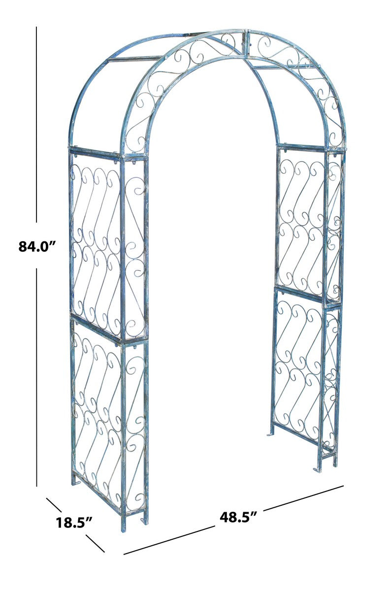 Antique White Iron Outdoor Arch for Enchanting Secret Gardens and Floral Decor