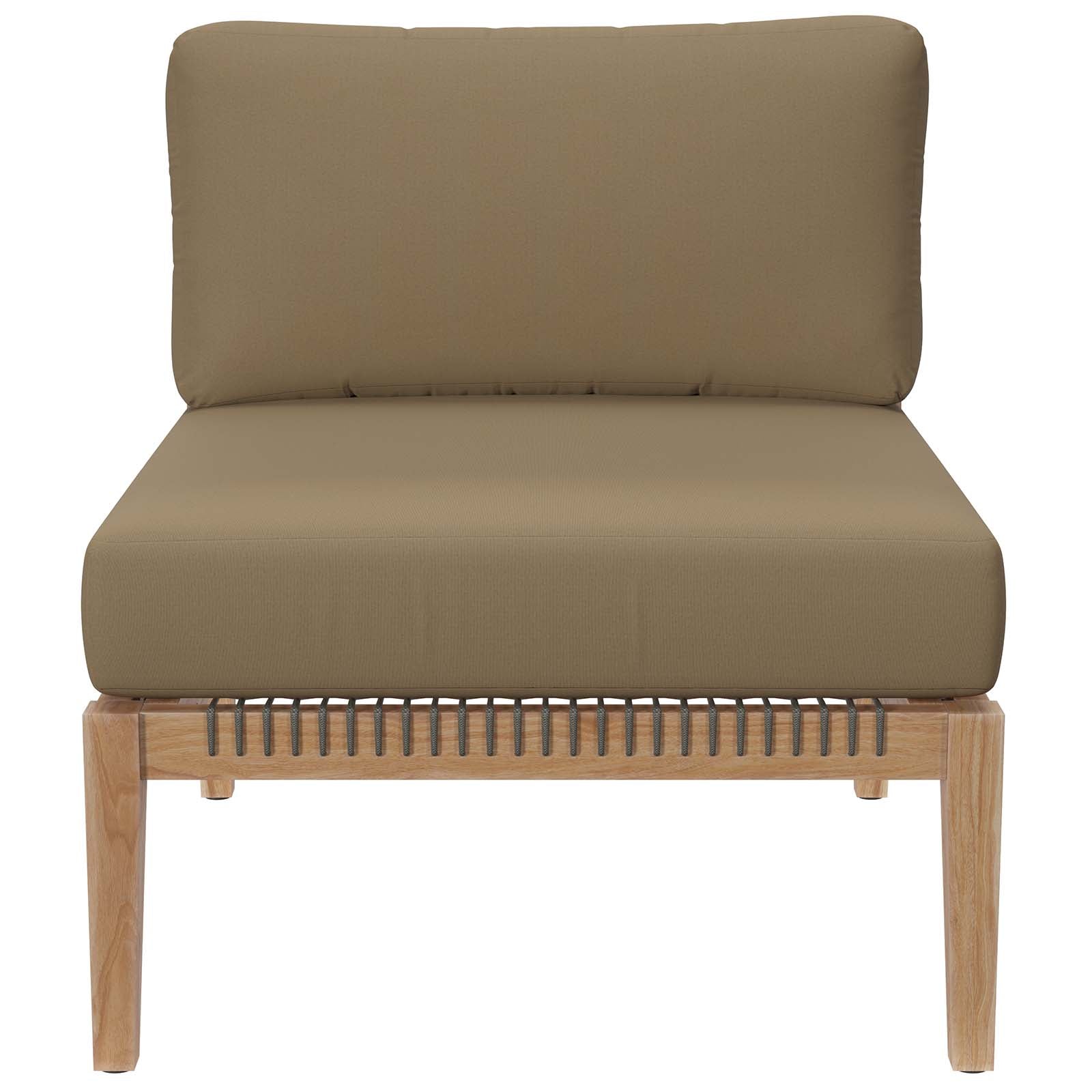 Clearwater Premium Teak Outdoor Patio Sofa with Stylish Rope Webbing and Comfort Cushions