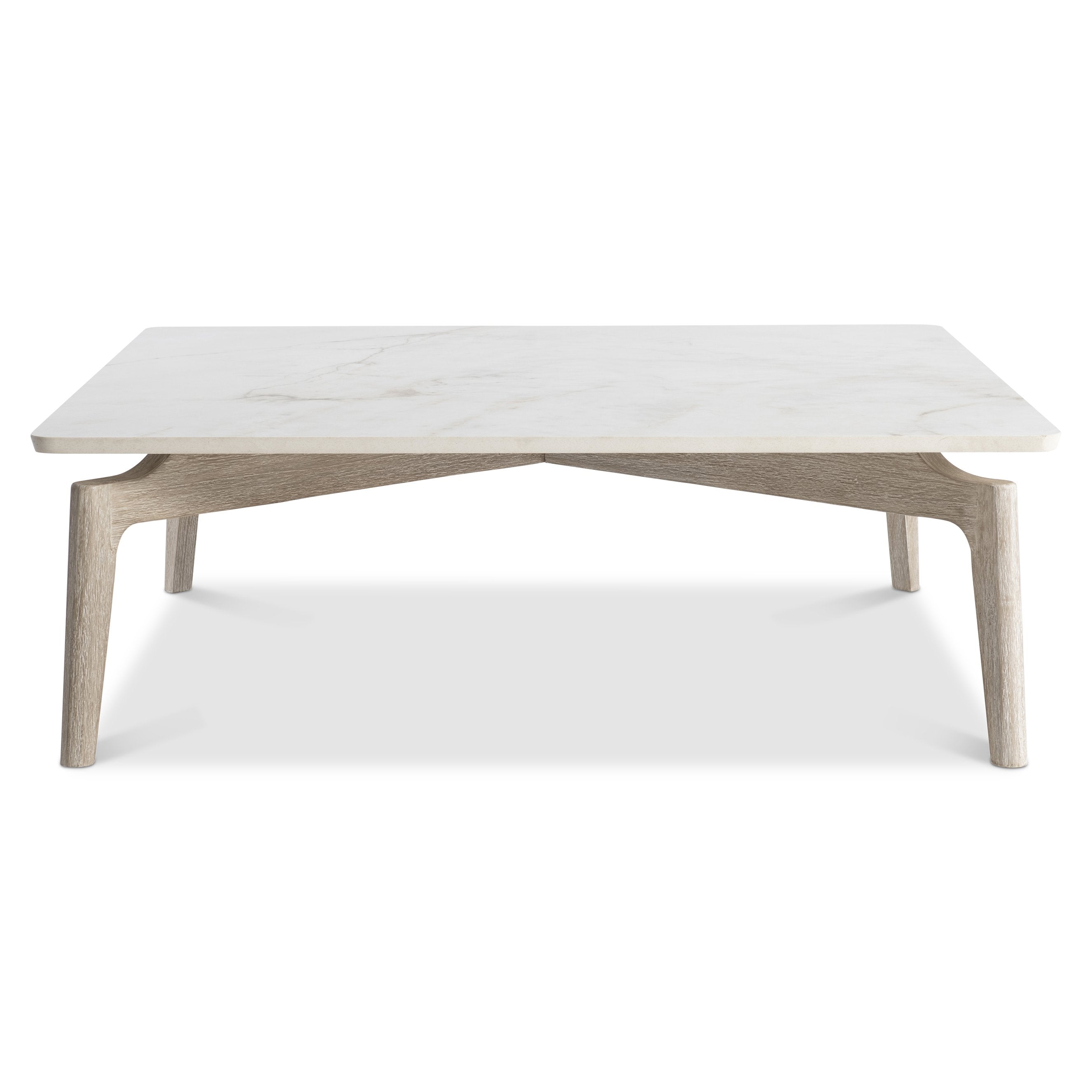 Aurora Outdoor Cocktail Table - Elegant Honed Stone Top with Sleek Teak Legs for Stylish Gatherings