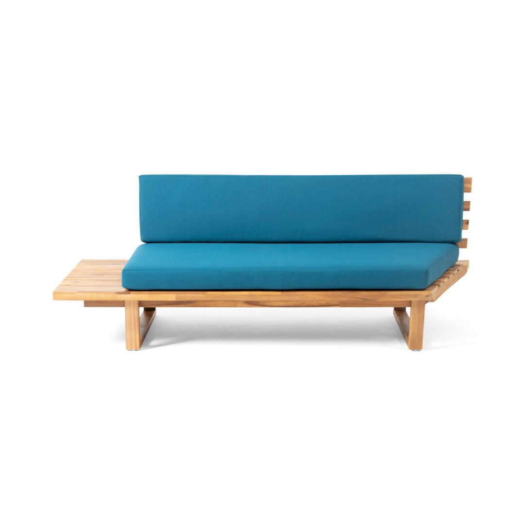 Christopher Knight Home® Mirabelle Teal 2-Seater Sofa - Acacia Wood, Water-Resistant Cushions