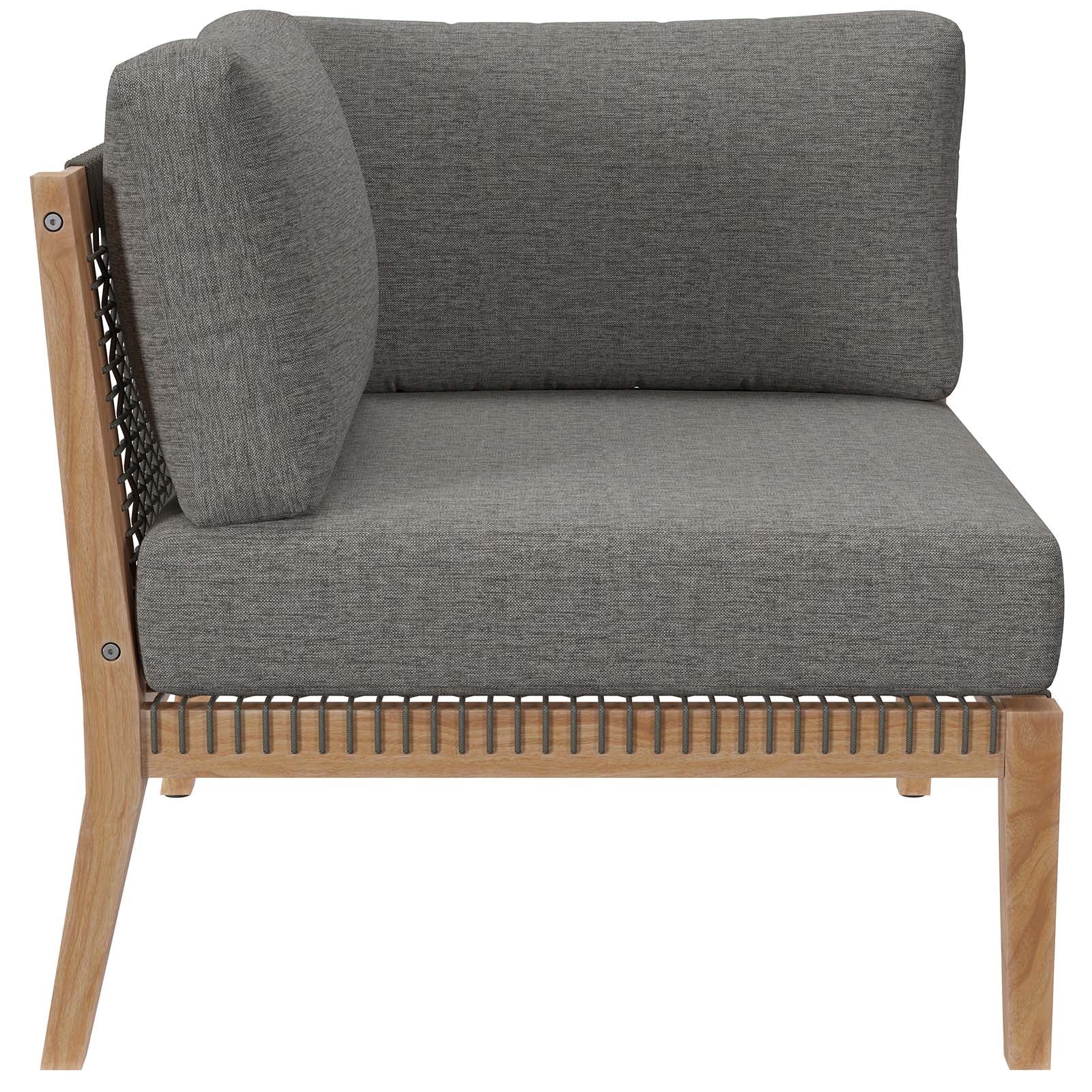 Clearwater Premium Teak Outdoor Patio Sofa with Stylish Rope Webbing and Comfort Cushions