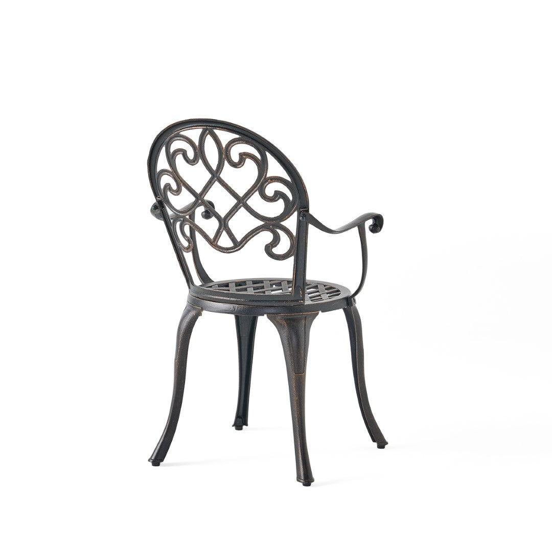 Christopher Knight Home® Angeles Outdoor Cast Aluminum Bistro Dining Set with Integrated Ice Bucket for Al Fresco Meals