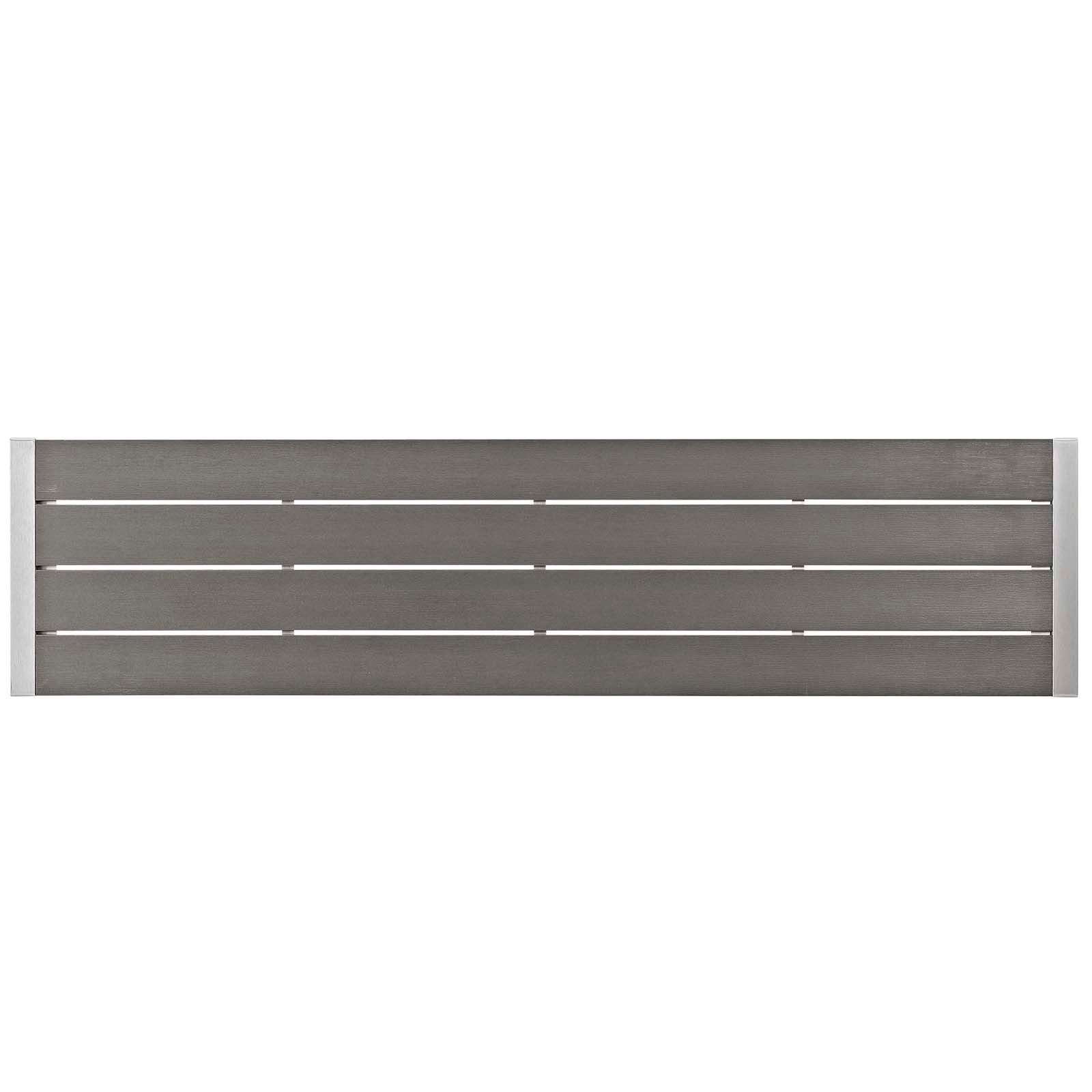 Shore 3-Piece Contemporary Outdoor Dining Set with a Sleek Anodized Aluminum Frame and Elegant Wood Accents for Patio and Backyard Use