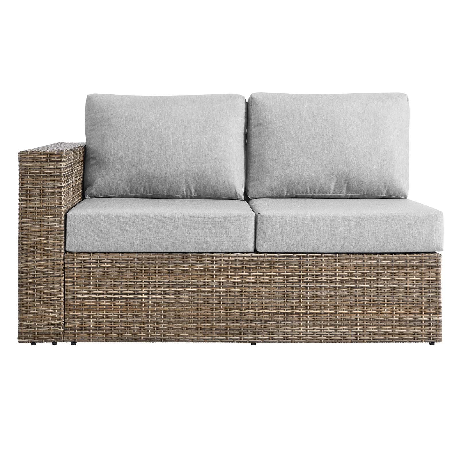 Convene Outdoor Patio 4-Piece Furniture Set - Elegant Synthetic Rattan Weave Design, All-Weather Resistant Cushions and Tempered Glass Top Table for Outdoor Spaces