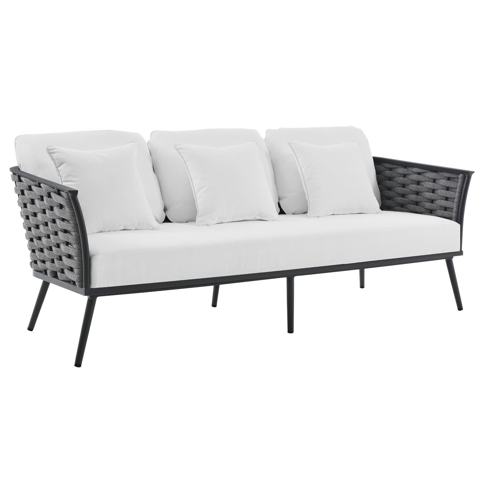 Stance Modern Outdoor Patio Sofa Set with All-Weather Cushions and Aluminum Frame for Relaxing Gatherings