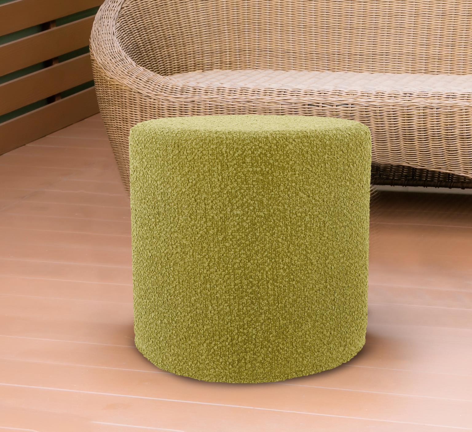 Patio No-Tip Short Cylinder Versatile Foam Ottoman for Both Indoor and Outdoor Use with Comfort and Stylish Design