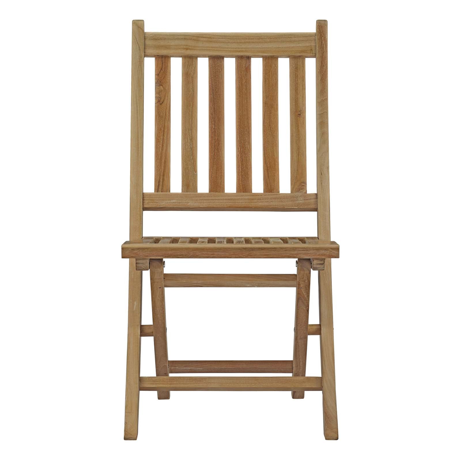 Luxurious Marina Teak Wood Outdoor Patio Folding Side Chair - A Durable, Fashionable and Weather-Resistant Option for Patio Seating