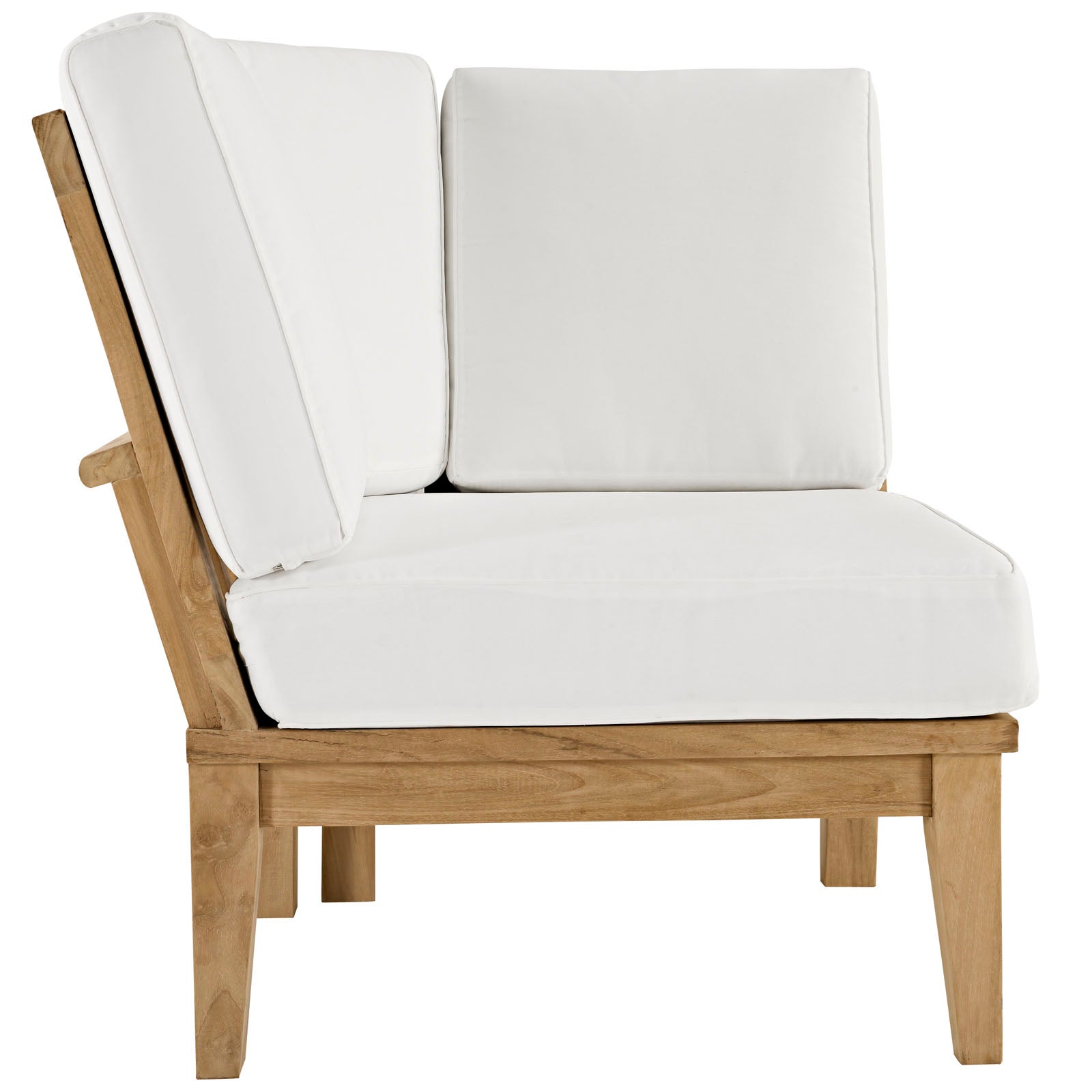 Marina Teak Wood Outdoor Patio Sofa Sectional Set - Sturdy and Weatherproof Design Ideal for Your Patio Relaxation