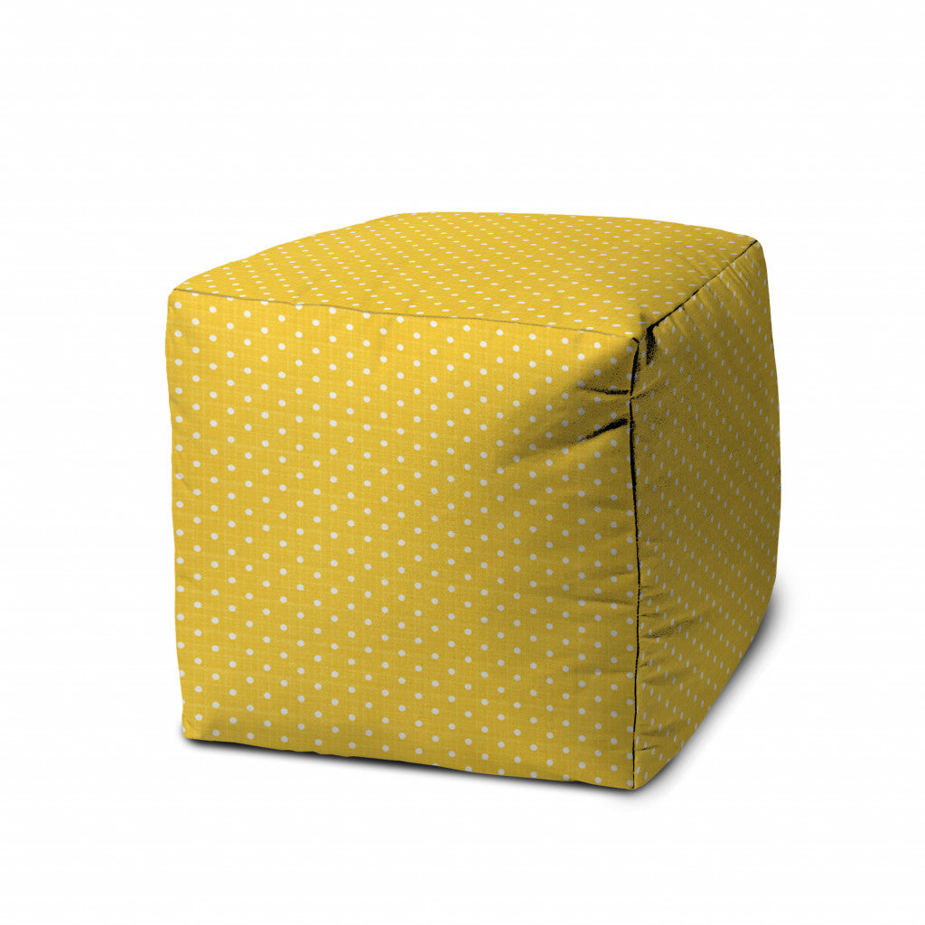 Stylish and Comfortable Turquoise Indoor-Outdoor Polka Dot Pouf Ottoman for Home Decor and Patio Relaxation