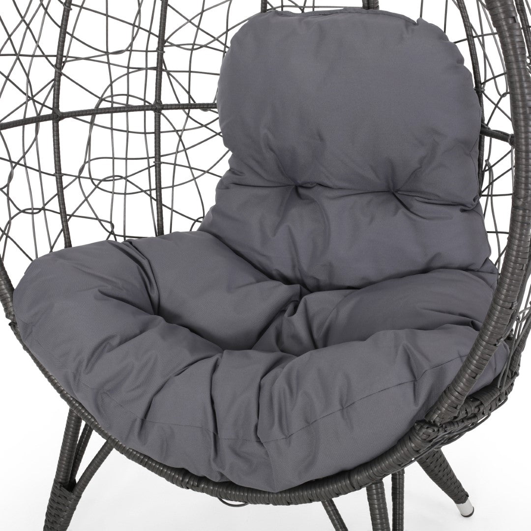 Christopher Knight Home® Stylish Gianni Teardrop-shaped Outdoor Wicker Chair with Comfortable Cushion - A Perfect Seating Option for Outdoor Spaces