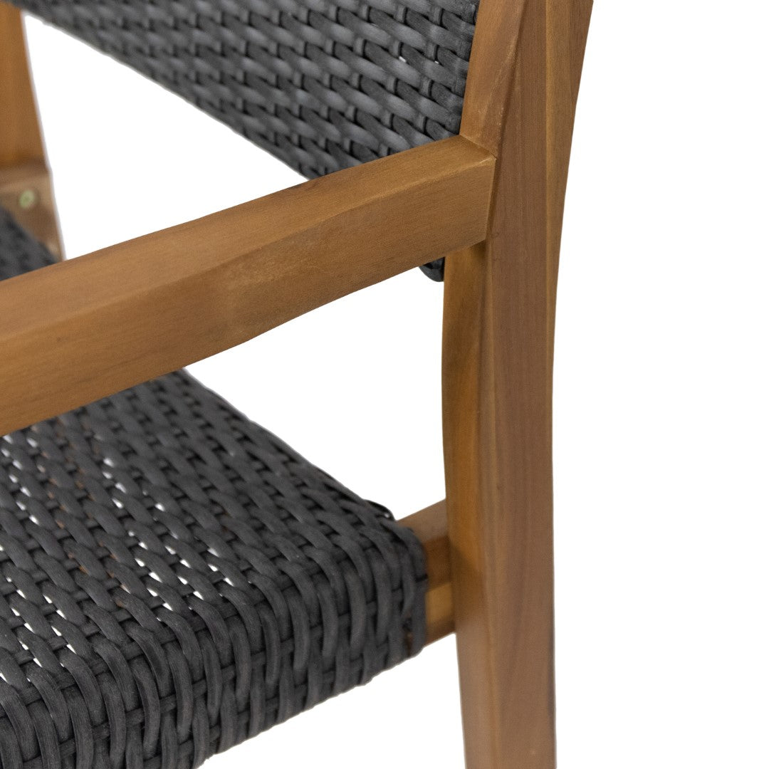 Christopher Knight Home® Genesee 2 - Piece Set of Premium Outdoor Acacia Wood Barstools with Wicker