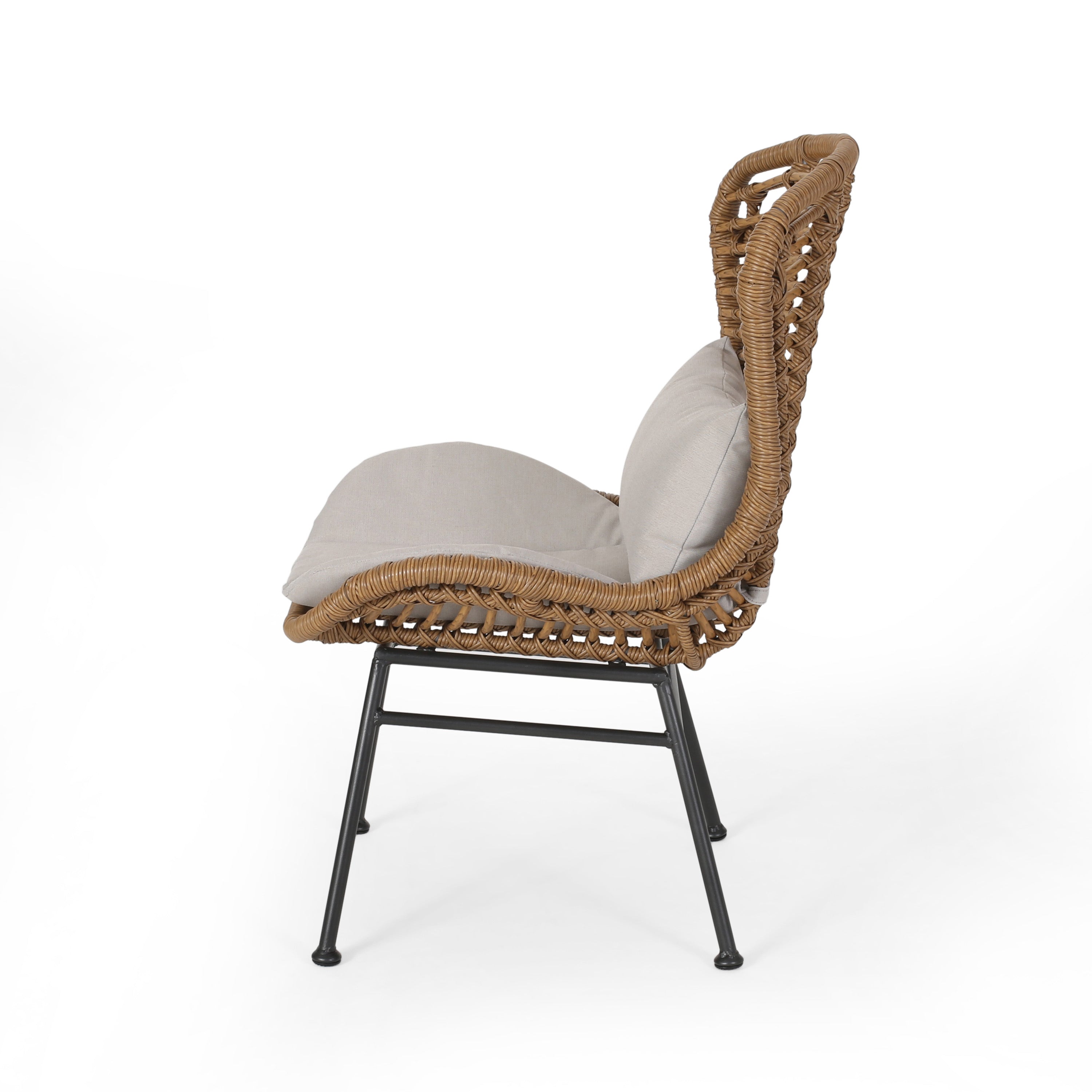Christopher Knight Home® La Habra 2-Piece Modern Outdoor Club Chairs with Faux Rattan Design