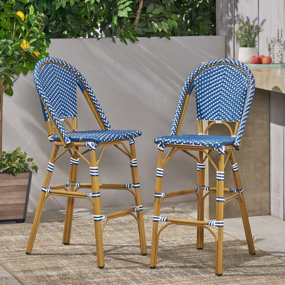 Christopher Knight Home® 2-Piece Set of French-Style Aluminum Outdoor Barstools
