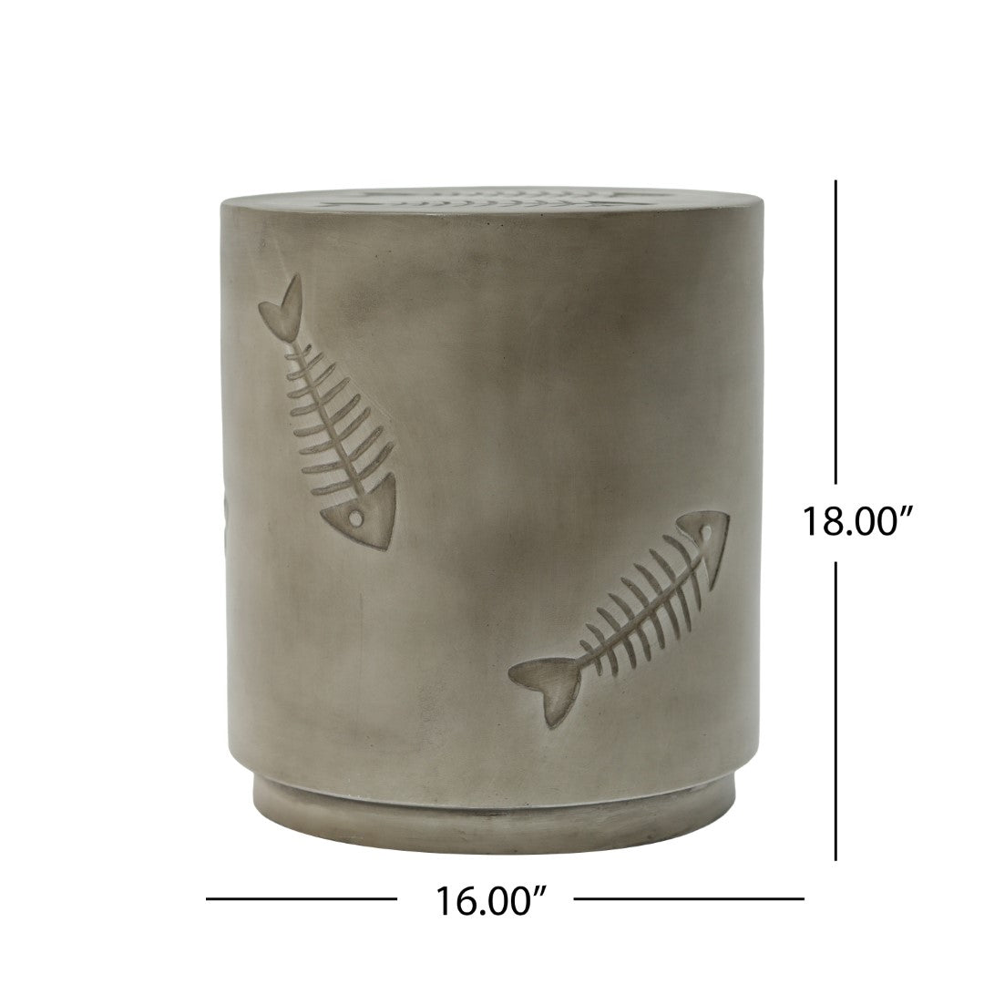 Christopher Knight Home® 16'' Durable & Weatherproof Side Table with Fish Pattern