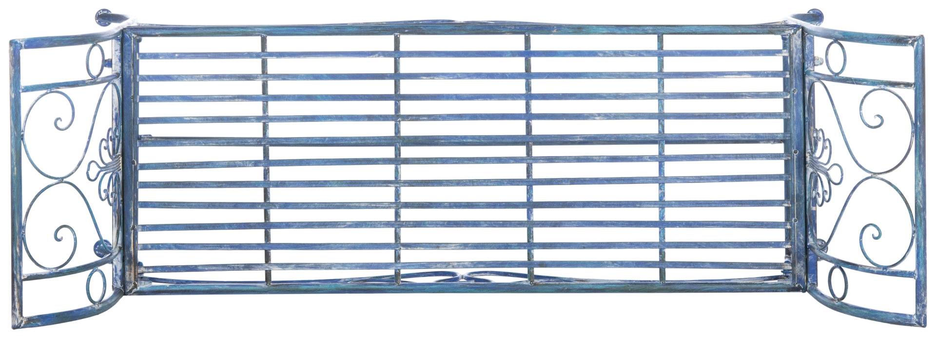 Adina Wrought Iron Outdoor Garden Bench with Victorian Elegance and Intricate Scrolls