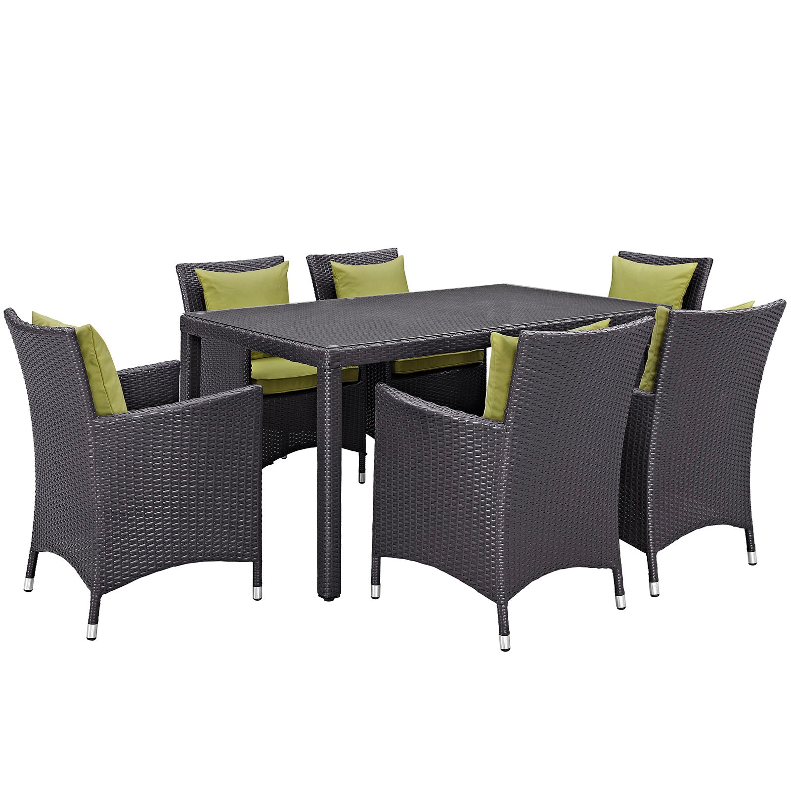Convene 7-Piece All-Weather Outdoor Dining Set with Stylish Rattan and Durable Cushions