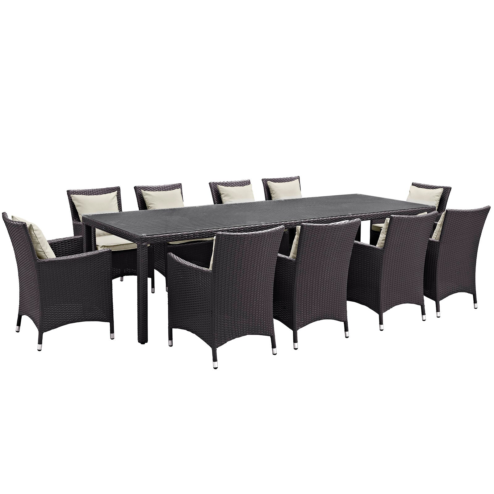 Convene Outdoor Patio Dining Set – 11-Piece All-Weather Sectional for Stylish Gatherings & Comfort