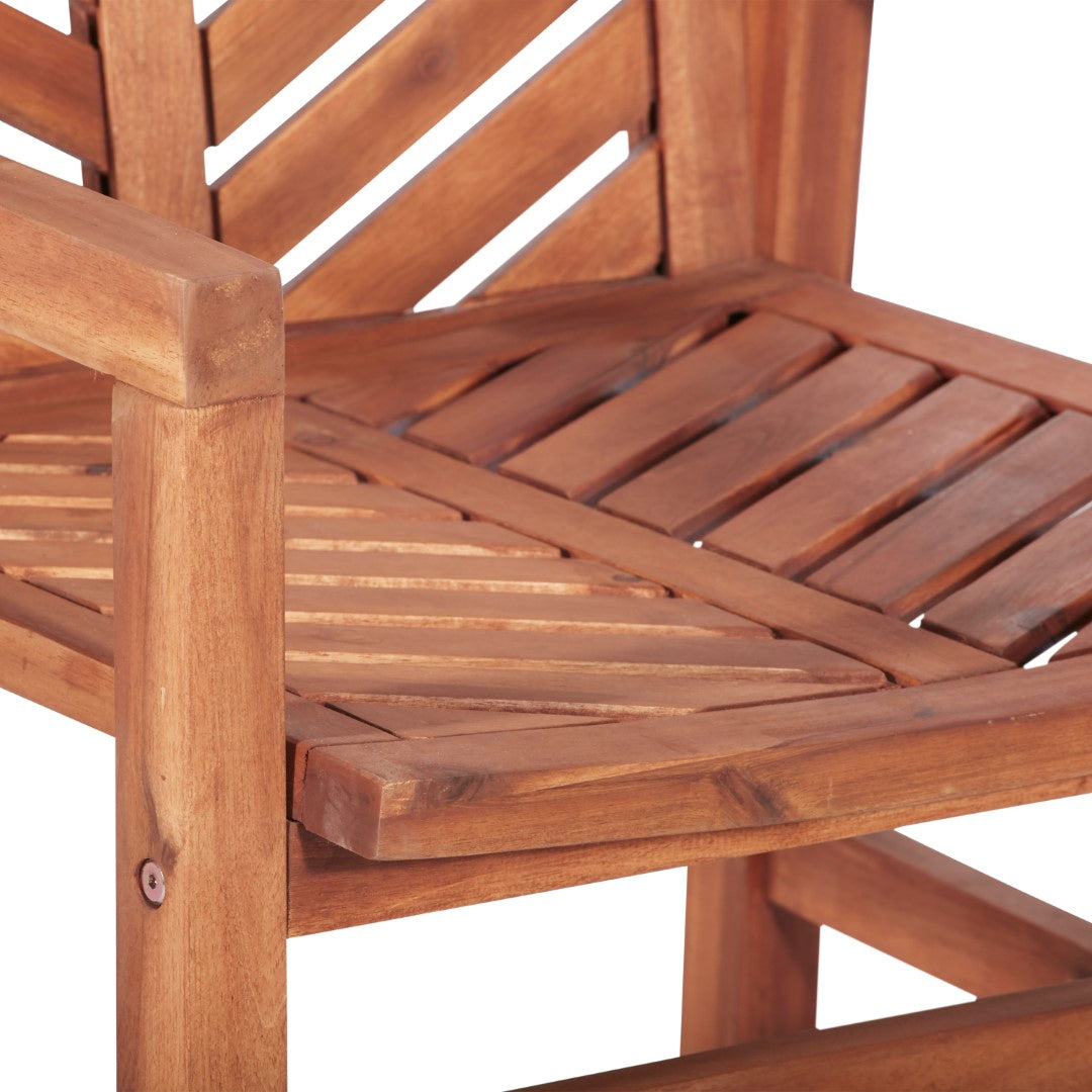Stylish Outdoor Patio Wood Chairs - A Set of Two Acacia Hardwood Seats for Relaxing and Enjoying the Outdoors