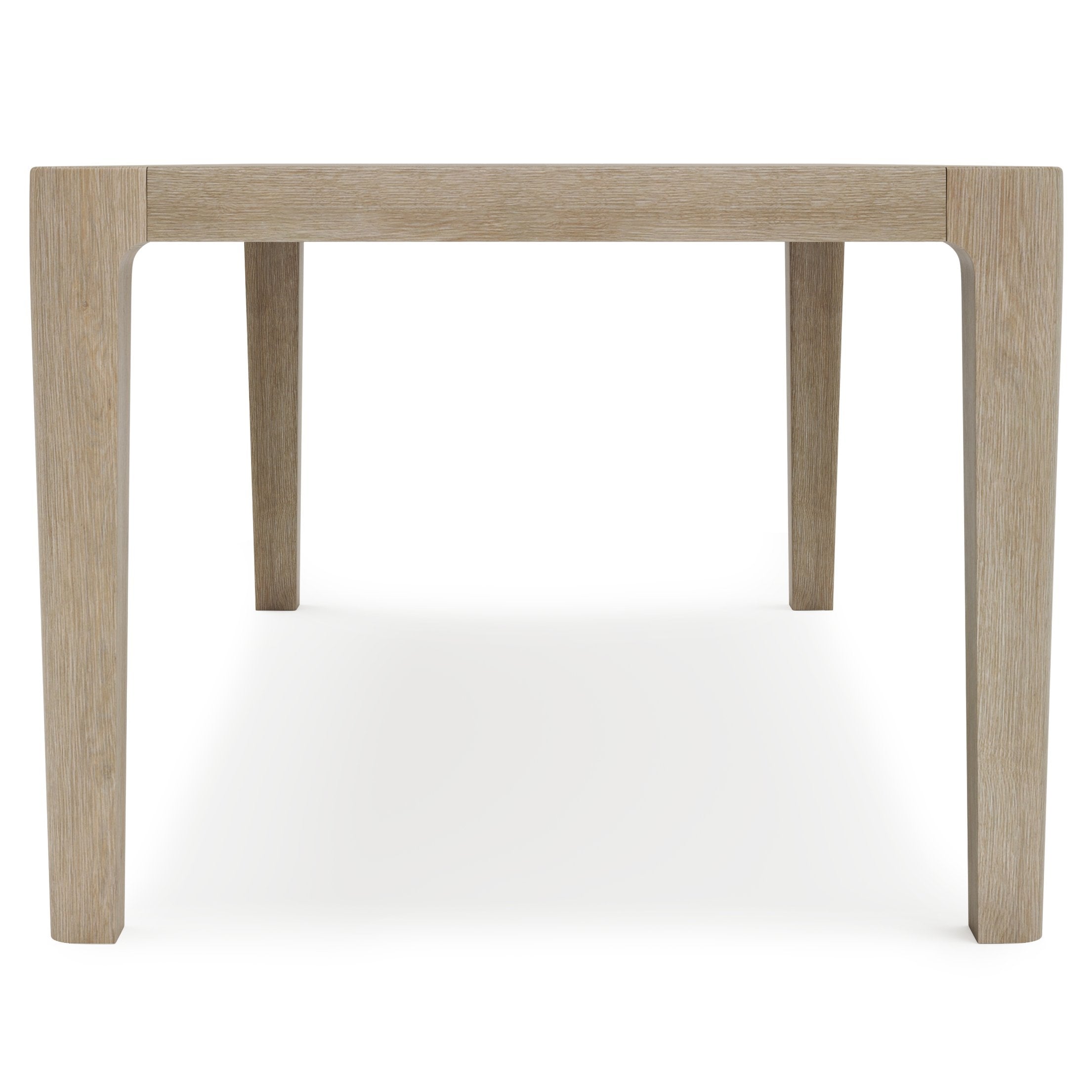 Edenton Teak Modern Outdoor Dining Table with Slatted Top and Rounded Corners