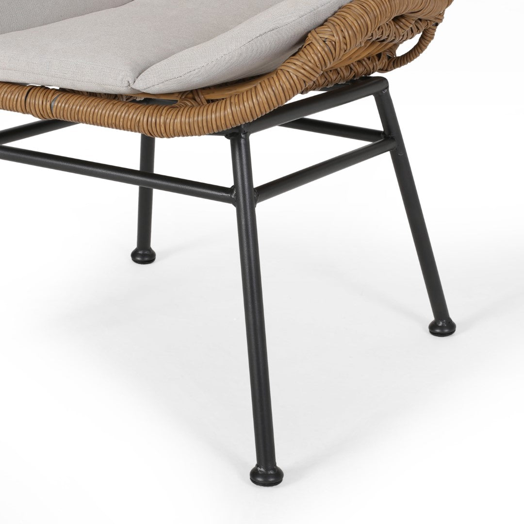 Christopher Knight Home® La Habra 2-Piece Modern Outdoor Club Chairs with Faux Rattan Design