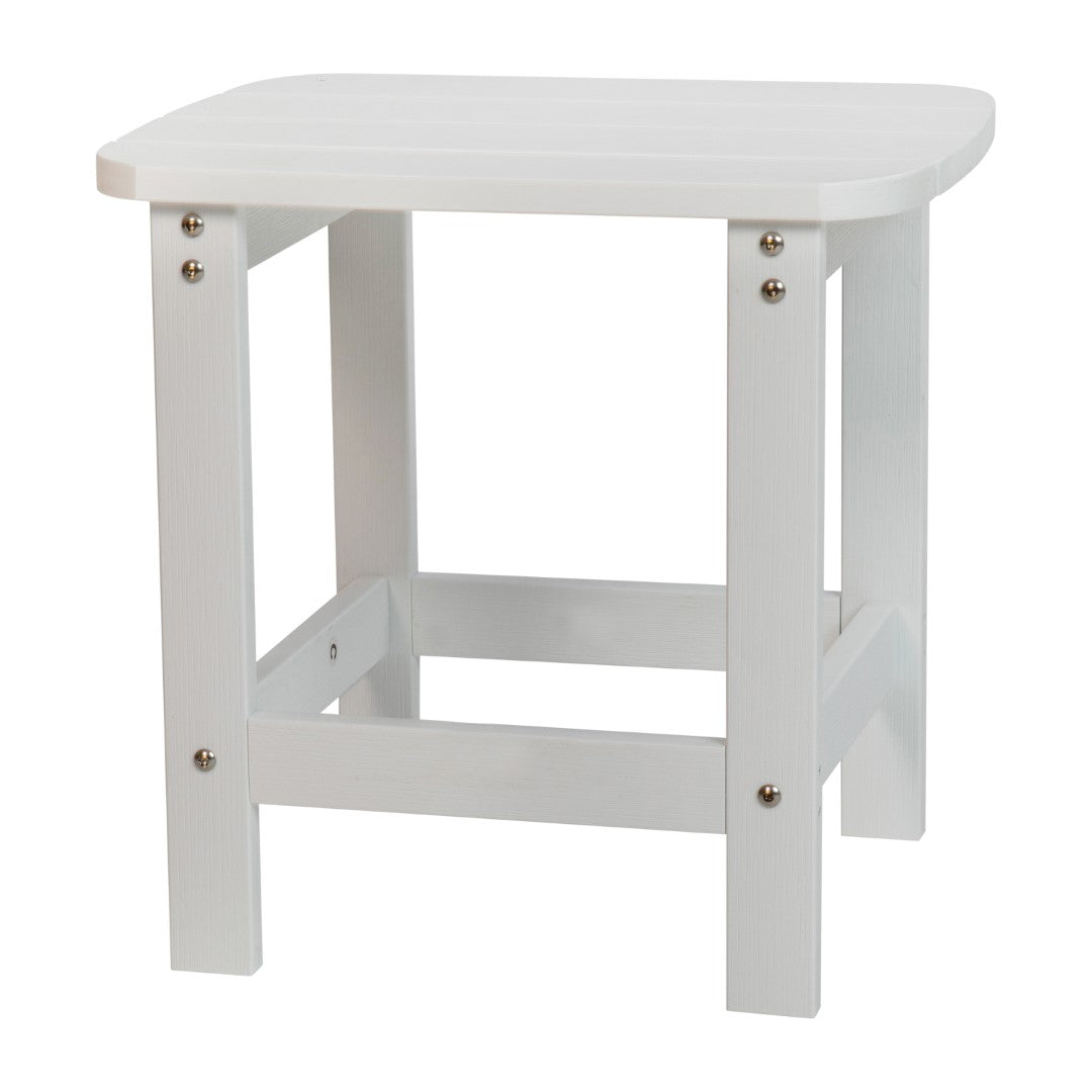 Premium Set of Two All-Weather UV-Resistant Poly Resin Rocking Chairs with an Adirondack Style Side Table for Indoor and Outdoor Use