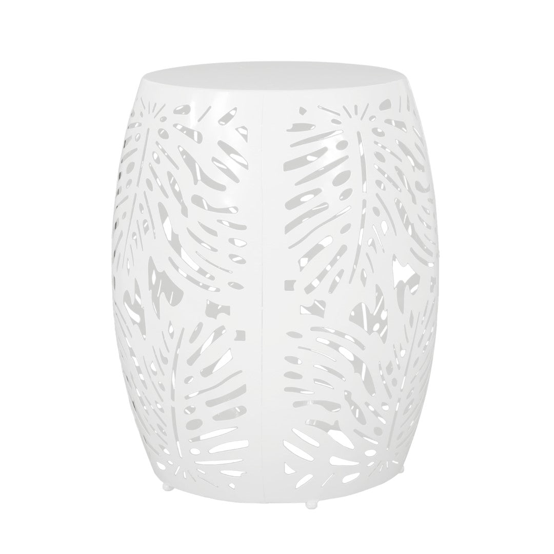Christopher Knight Home® Satterlee Outdoor Metal Side Table Set of 2 - Stylish Barrel-Shaped Design