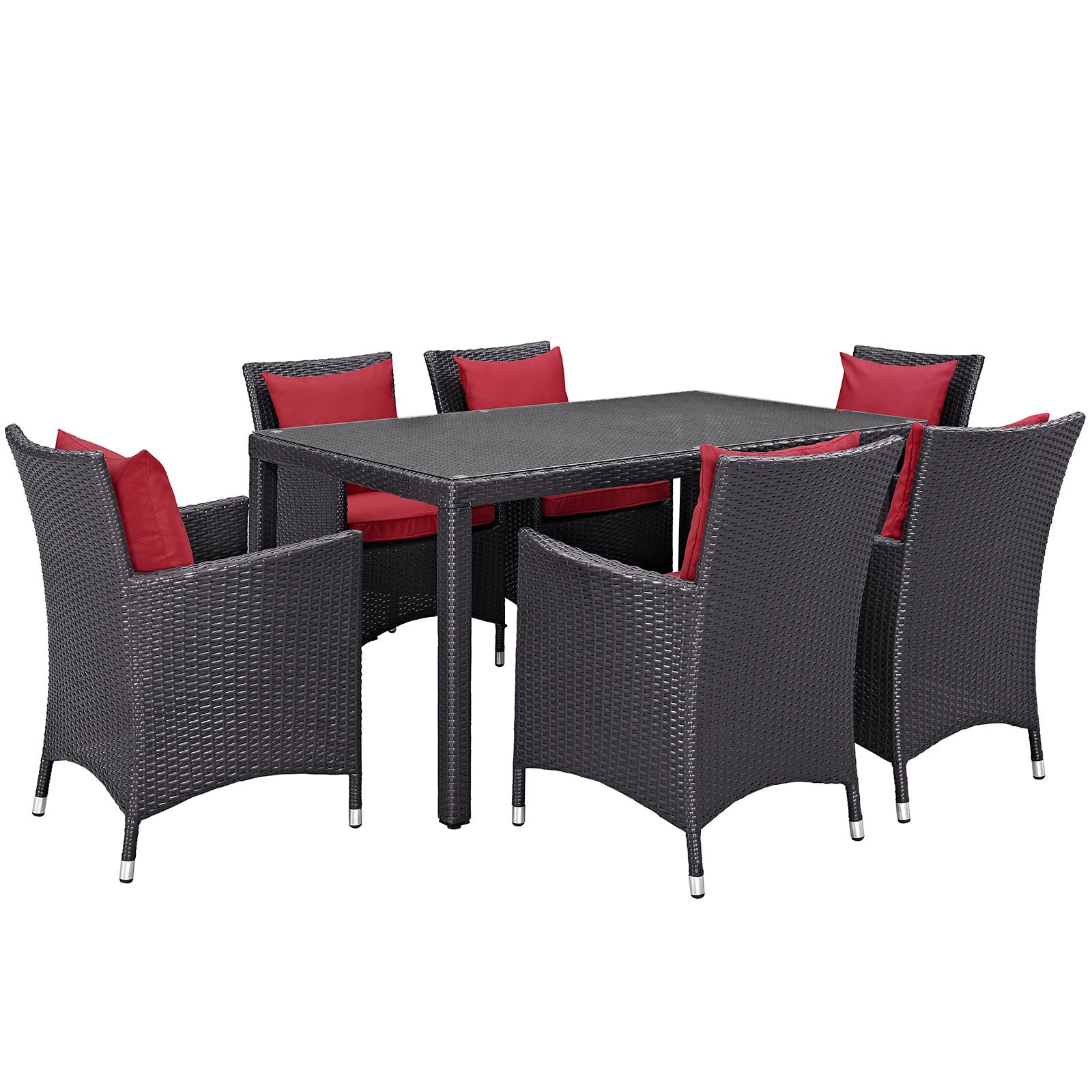 Convene 7-Piece All-Weather Outdoor Dining Set with Stylish Rattan and Durable Cushions