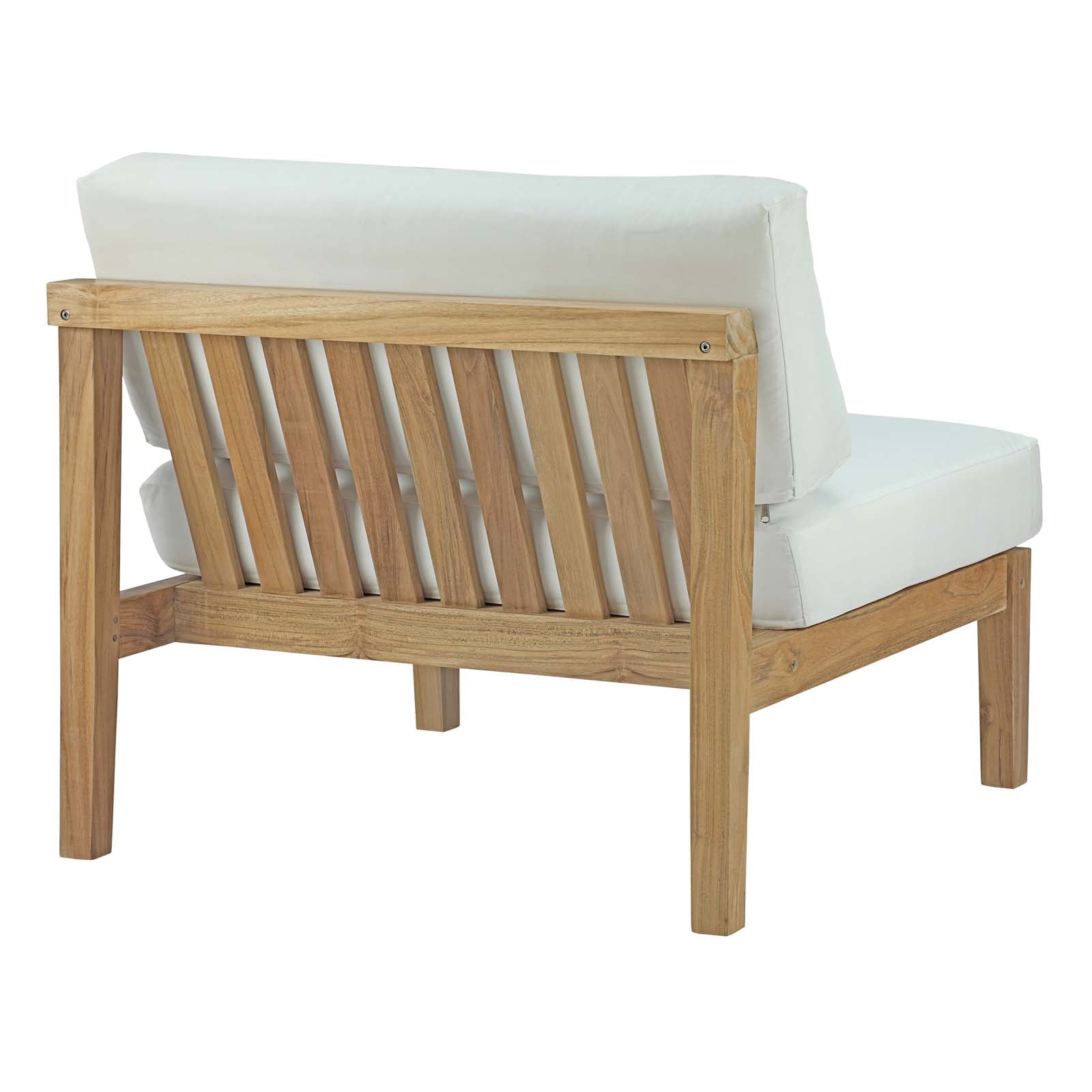 Bayport Weatherproof Outdoor Teak Armless Patio Chair with Washable and Water & UV Resistant Cushions and Stylish Design